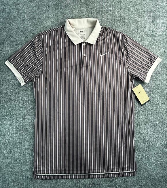 Nike Other - Nike Golf Dri-FIT Striped Polo Shirt Men's Medium Tall M Gray NWT